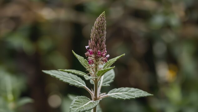 Common Henbit Flowering Plant in Early Spring Season