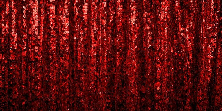 Festive banner showcasing red sequin backdrop ideal for holiday design projects