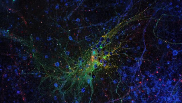 Confocal imaging of mouse brain reveals detailed Purkinje cell distribution in cerebellar folium with immunofluorescence