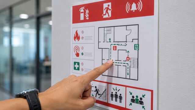 Emergency procedures are crucial for safety, and this flyer illustrates necessary steps to follow during emergency situation