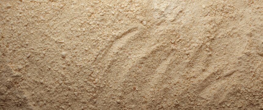 Grainy texture background layered with wheat flour and soft daylight copy space