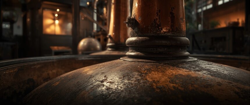 Focused image inside mash tun at whisky distillery