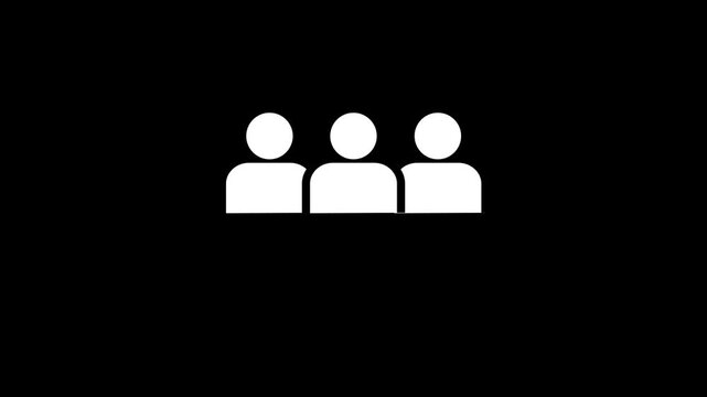 A group of people icon, Animated icon on transparent background, alpha channel included.