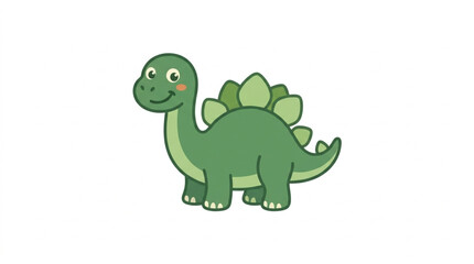 Cute cartoon stegosaurus dinosaur illustration. © Wazakunf
