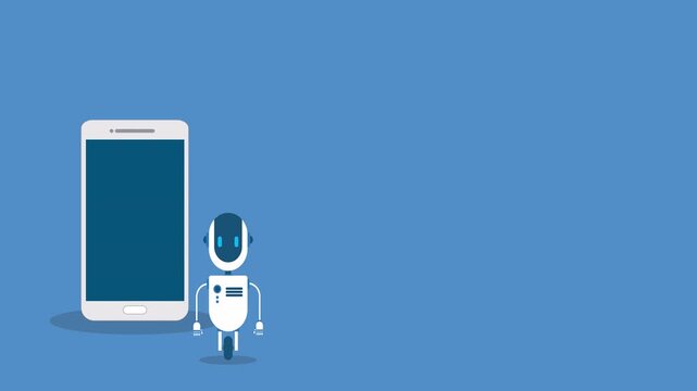 AI cybersecurity protection on smartphone screen, 4K animated video	