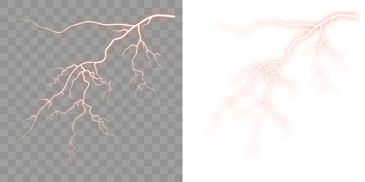 Thunder ray trace Intense realistic glowing, in digital compositions.