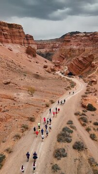 Aerial View of Charyn Canyon National Park in Kazakhstan