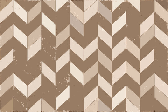 Beautifully designed seamless zigzag herringbone chevron patchwork quilt grid mosaic pattern in neutral earthy brown and beige colors, vector illustration for textile fabric background wallpaper.