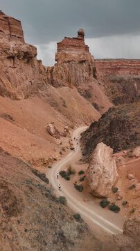 Aerial View of Charyn Canyon National Park in Kazakhstan