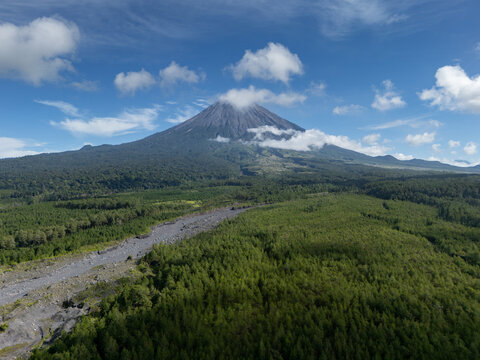 Majestic sunrise view of Mount Semeru java indonesia landscape photography natural environment serene perspective.