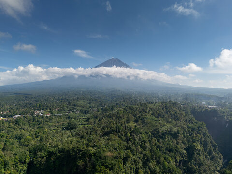 Majestic sunrise view of Mount Semeru java indonesia landscape photography natural environment serene perspective.
