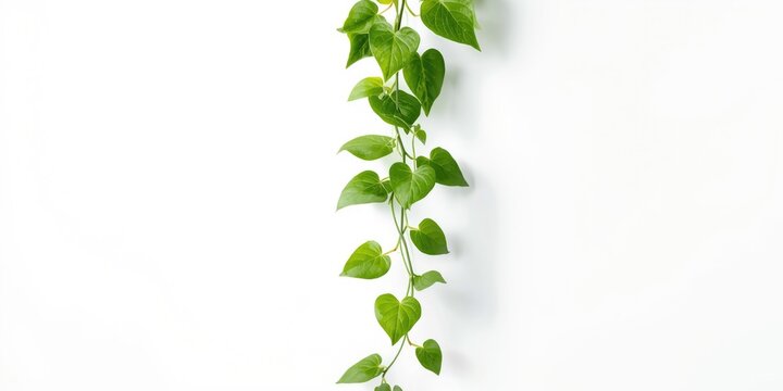 Healing Tiliacora Triandra medical herb exhibiting green trailing vines over white space