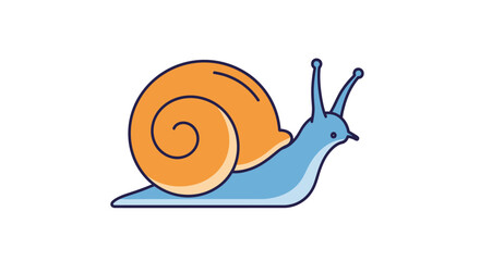 Cartoon snail illustration on white background for design and commercial use © wd
