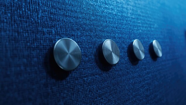Deep learning based rendering of escape buttons on a rich blue textured background