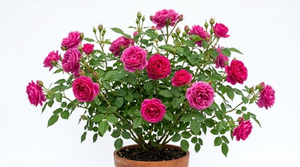 Naklejka premium Pink Flower Basket Isolated on White