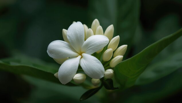Fresh aromatic buds of mogra jasmine for creative floral uses