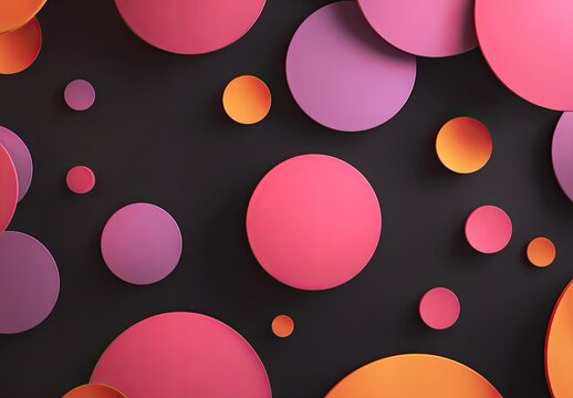 Colorful circles in various sizes and hues float on a dark background