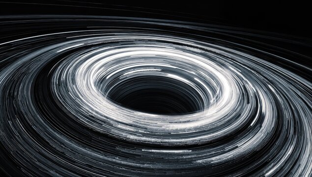 Swirling vortex of light streaks creating a dark, ethereal tunnel effect