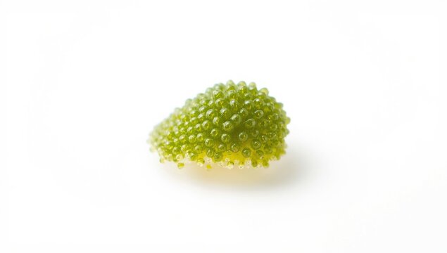 Fresh Wolffia globosa aquatic meal presented on plain background