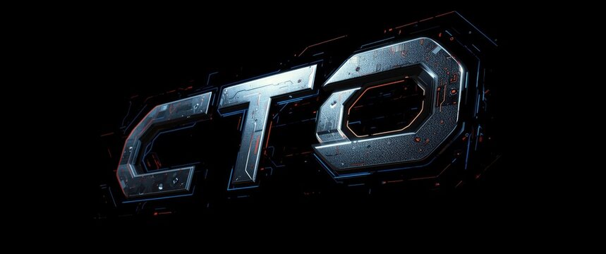 Dynamic illustration of CTO abbreviation symbolizing Chief Technology Officer