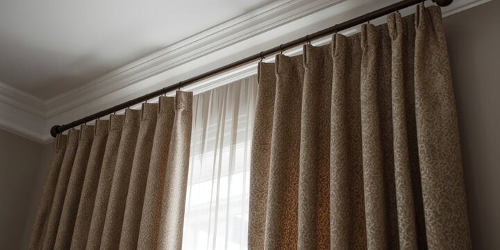 Elegant curtains hanging on a modern curtain rod enhancing interior design during renovation