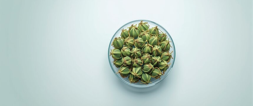 Harvested cannabis pods drying in controlled environment for cannabinoid research
