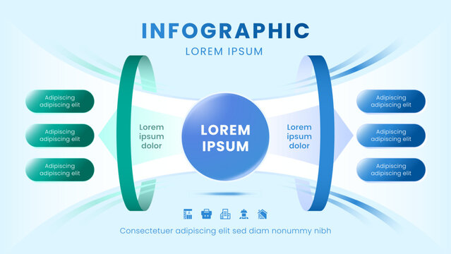 Business Process Infographic Template with Circular Flow Diagram