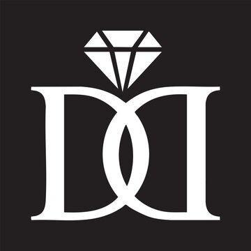 Elegant Monogram Letter DD Jewelry Logo with Diamond Element
