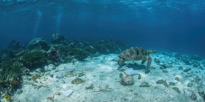 Effects of plastic litter on oceanic ecosystems and marine animals