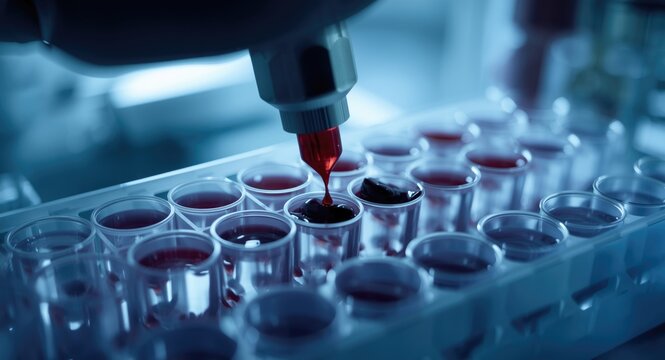 Diagnostic hemoglobin typing test analyzing blood samples for thalassemia detection