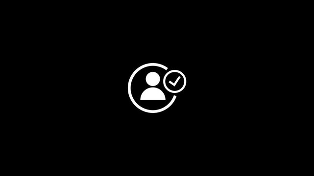 Profile with check mark icon.Right mark icon concept.check Icon for your Project.user, person, add user, Identity verification symbol and man icon. 4k video