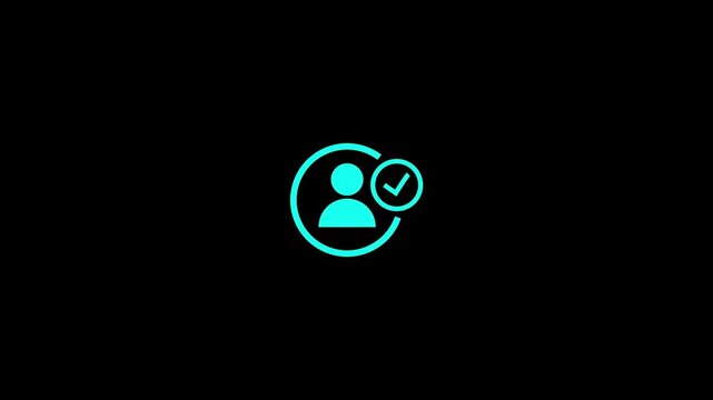 Profile with check mark icon.Right mark icon concept.check Icon for your Project.user, person, add user, Identity verification symbol and man icon. 4k video