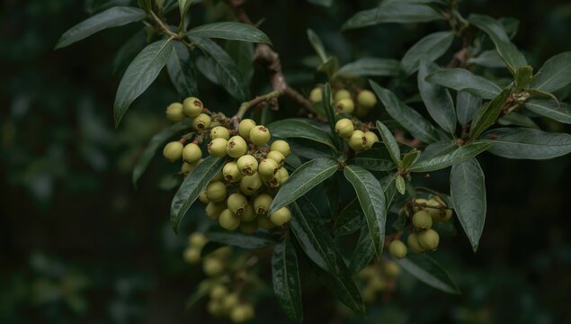 Evergreen Pistacia lentiscus shrub displaying dioecious features