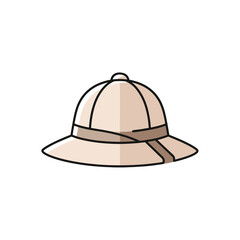 Fototapeta premium Safari Pith Helmet Icon - Adventure and Exploration Concept