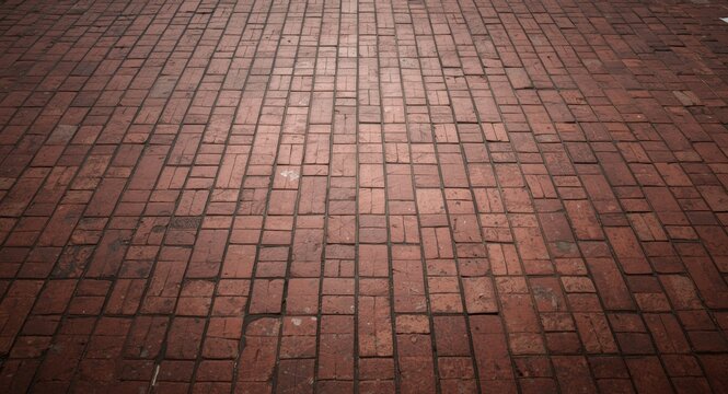 Empty brick block paved floor with textured surface and copy space