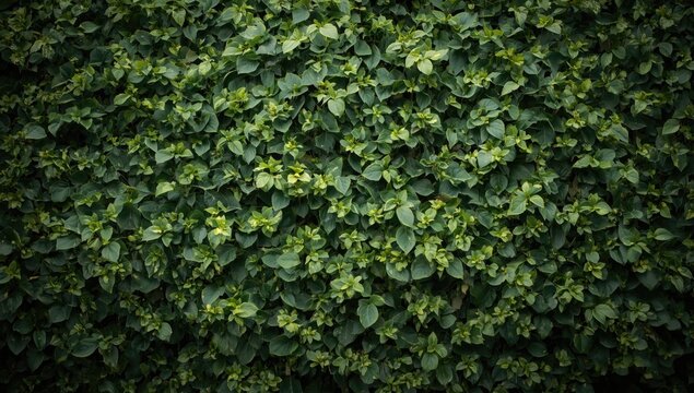 Dense green hedge background featuring empty copy space