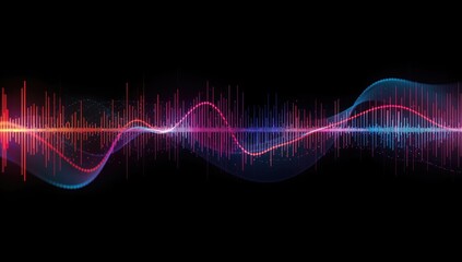 Fototapeta premium Digital sound wave in diverse colors highlighting equalization technology advancements