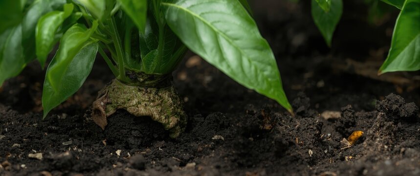 Disease Symptoms of Collar Rot at the Base of Chili Plants by Rhizoctonia Spp