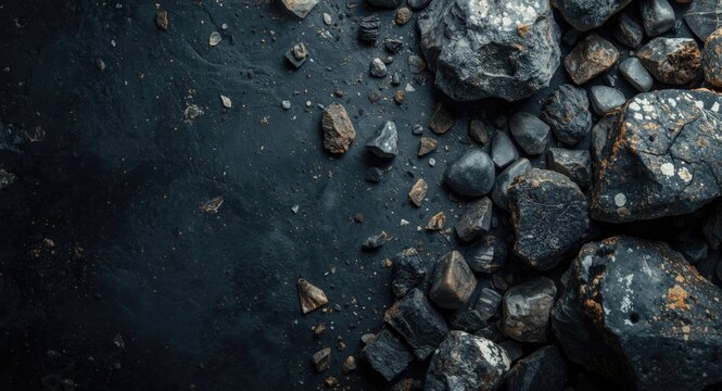 Essential critical minerals and raw materials for modern technology with copy space