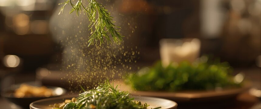 Dill herb employed in kitchens to conceal food odors