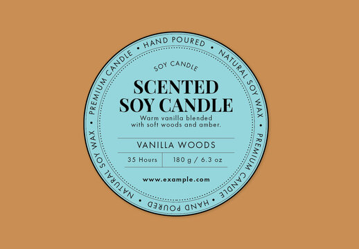 Product Label Template For Packaging Sticker, Jar, Bottle, Soap, Candle, Cosmetics Label