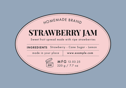 Product Label Template For Packaging Sticker, Jar, Bottle, Soap, Candle, Cosmetics Label