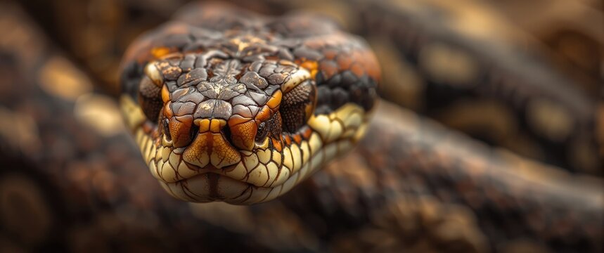 Detailed macro capture of Trimeresurus puniceus snake face