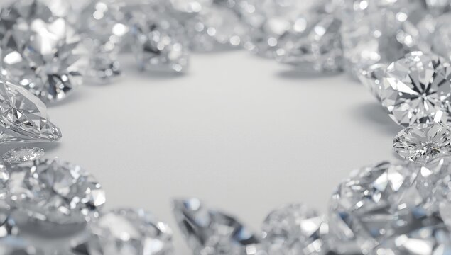 Detailed diamond sizing for jewelry crafting with clear copy space