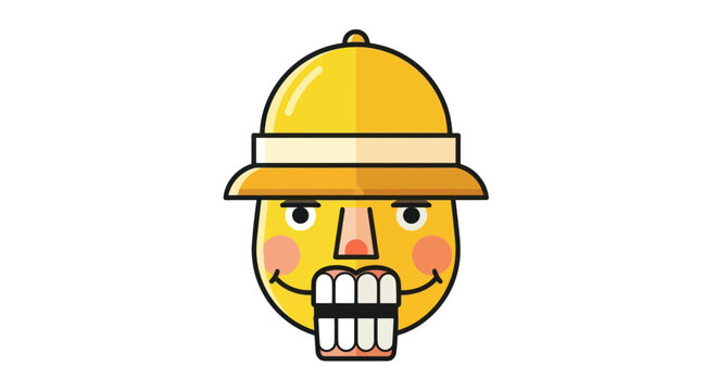 Cartoon Nutcracker Character with Safari Hat, Funny Face