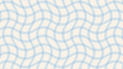Light blue curved grid seamless pattern. Minimalist woven background in retro style for wallpaper, scrapbook paper and textile print © cutemole