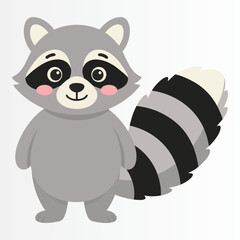 Cute Raccoon vector illustration character cartoon © Arif