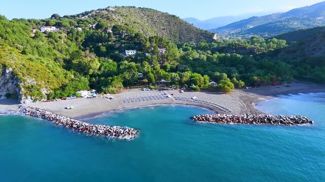 The coast near the city of Palinuro, Campania, Italy