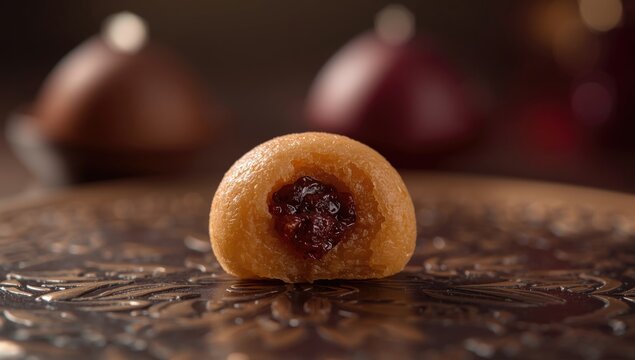 Handcrafted Meva Ladoo dessert with rich dried fruit filling