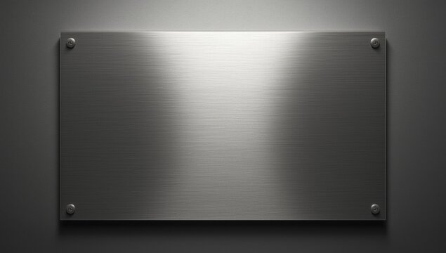 Close up of metal plaque on wall with empty area for text template